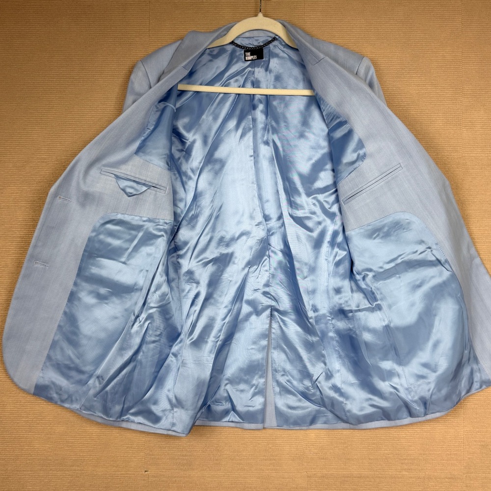 The Kooples Light Blue Textured Two Button Blazer Jacket FR 38 US 6 Women's - Picture 8 of 9